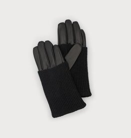 Caracol Gant chauffe-poignet  Côtelé  - Cuir Noir
