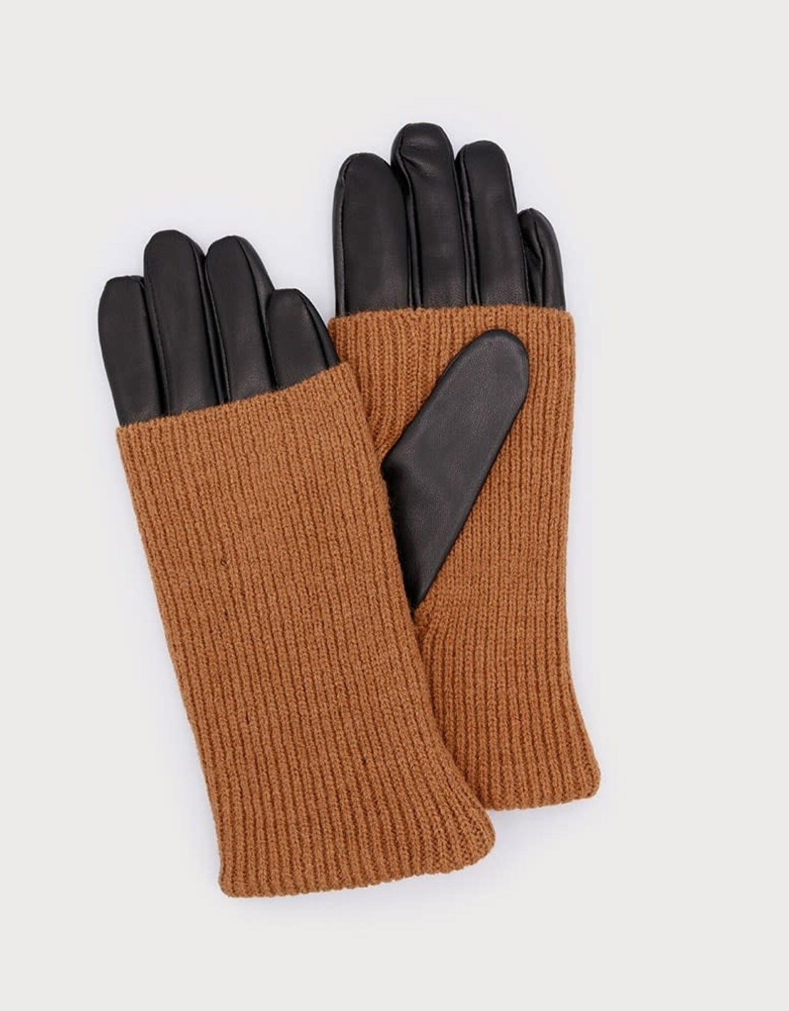 Caracol Gant chauffe-poignet  - Cuir Noir-Tan