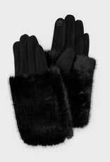 Caracol Gant chauffe-poignet  Fourrure - Noir