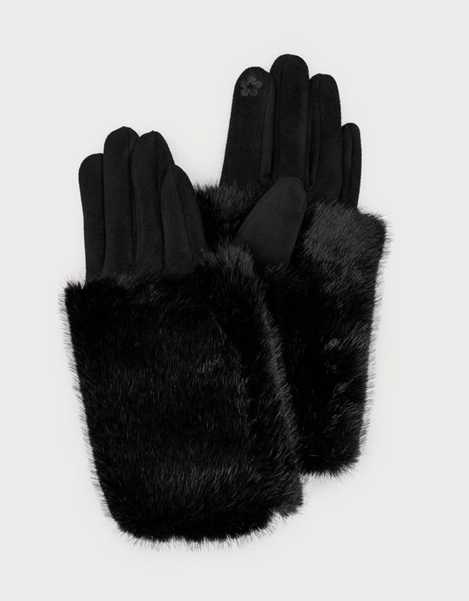 Caracol Gant chauffe-poignet  Fourrure - Noir