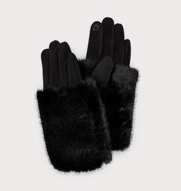 Caracol Gant chauffe-poignet  Fourrure - Noir