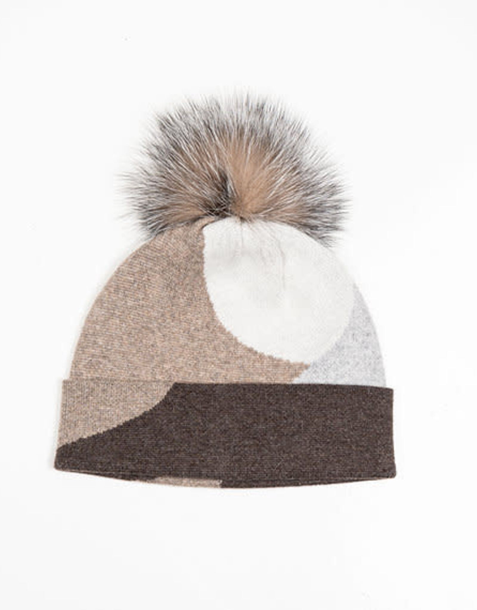 Tuque Mix Brun - Pompon Naturel