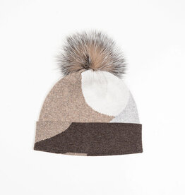 Tuque Mix Brun - Pompon Naturel