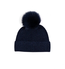 Tuque tricot marine + Paillettes