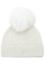 Tuque Blanche tricot + Paillettes