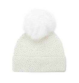 Tuque Blanche tricot + Paillettes
