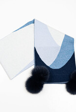 Foulard + pompon  Abstract -Bleu