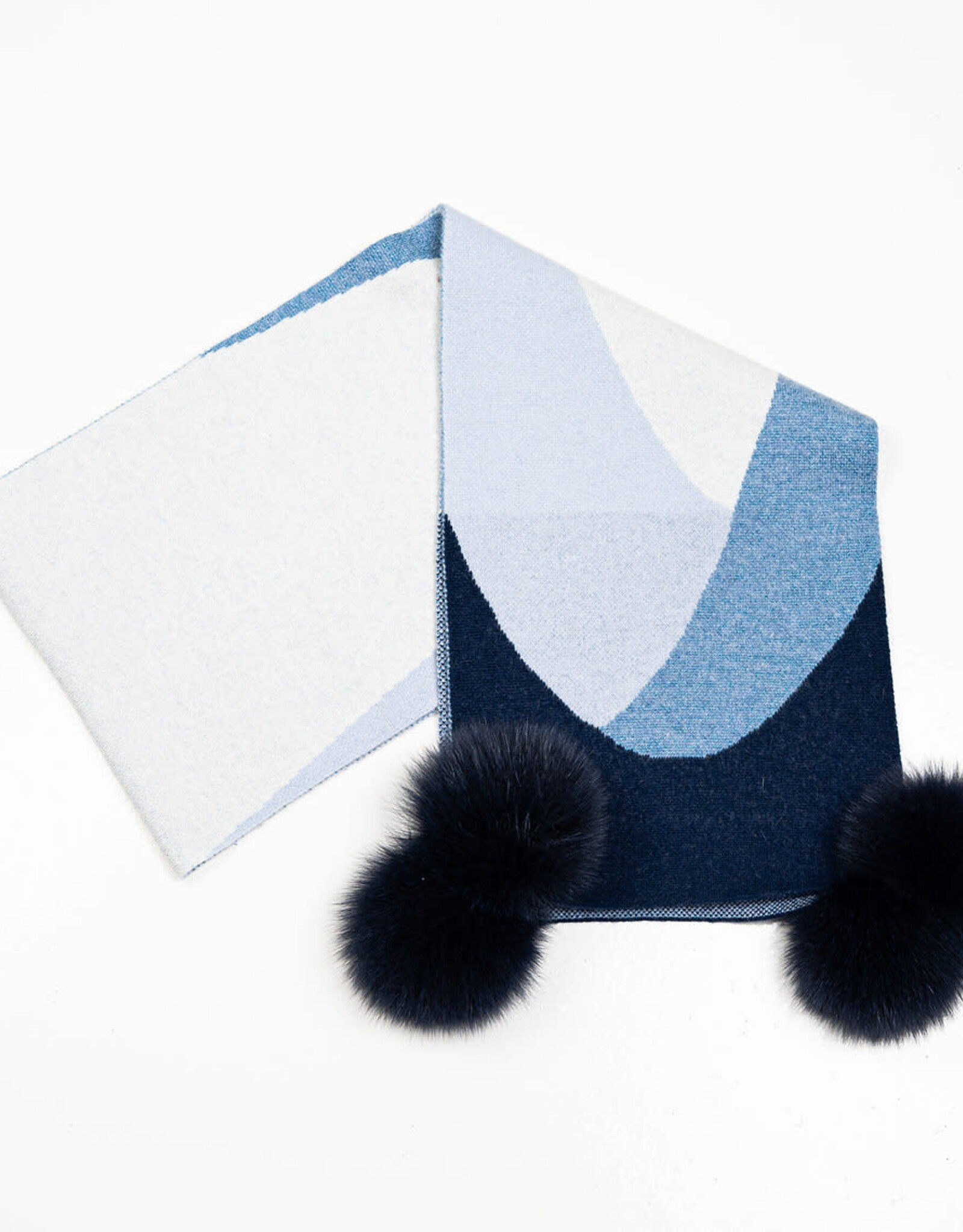 Foulard + pompon  Abstract -Bleu