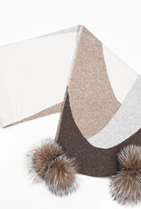 Foulard + pompon  Abstract -Brun