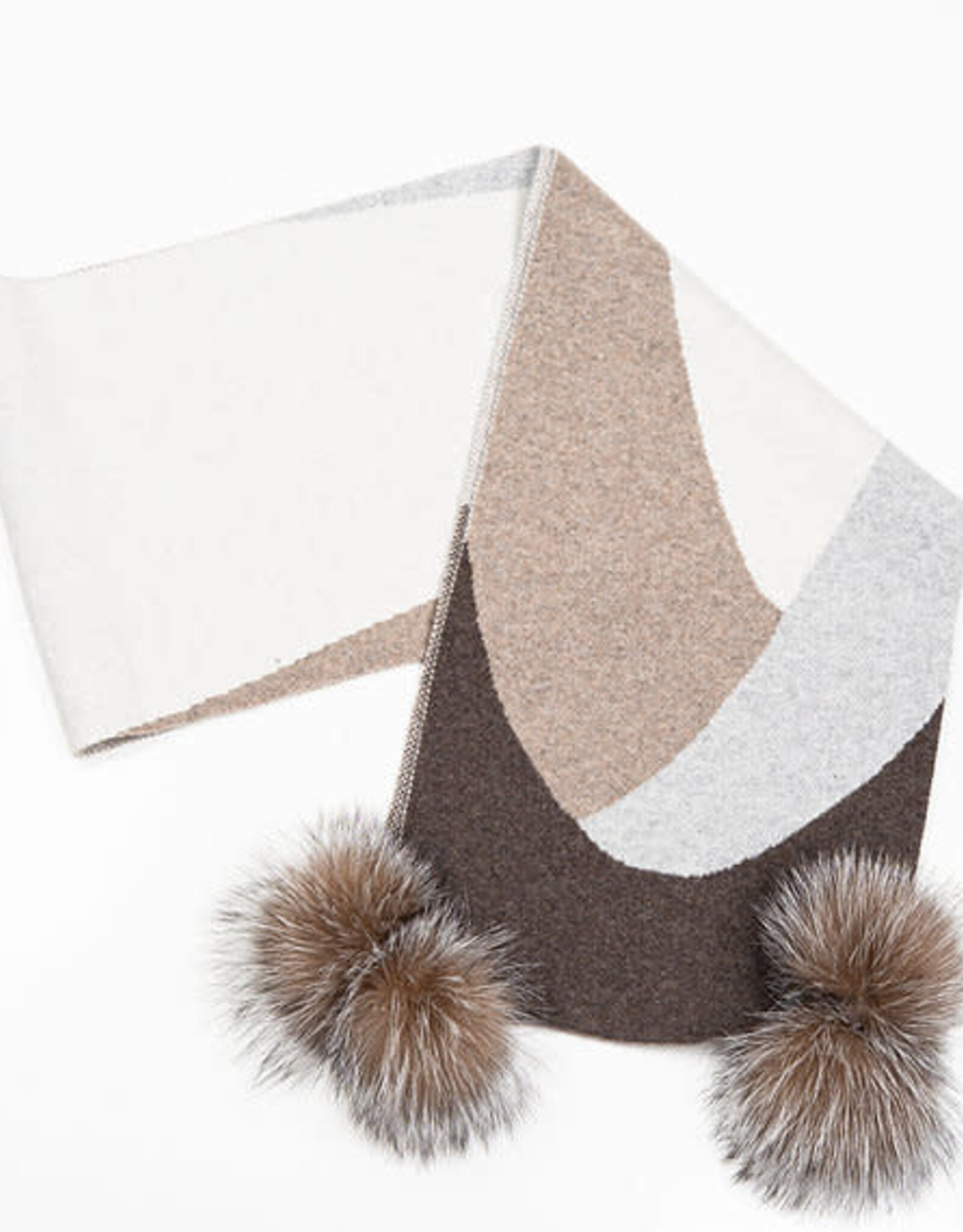 Foulard + pompon  Abstract -Brun