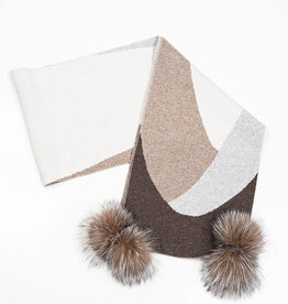 Foulard + pompon  Abstract -Brun