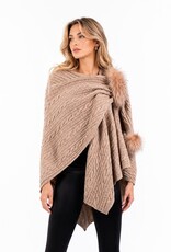 Châle Taupe + pompons