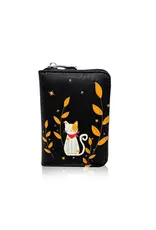 ESPE Petit Portefeuille Chat moonlight zip - Noir