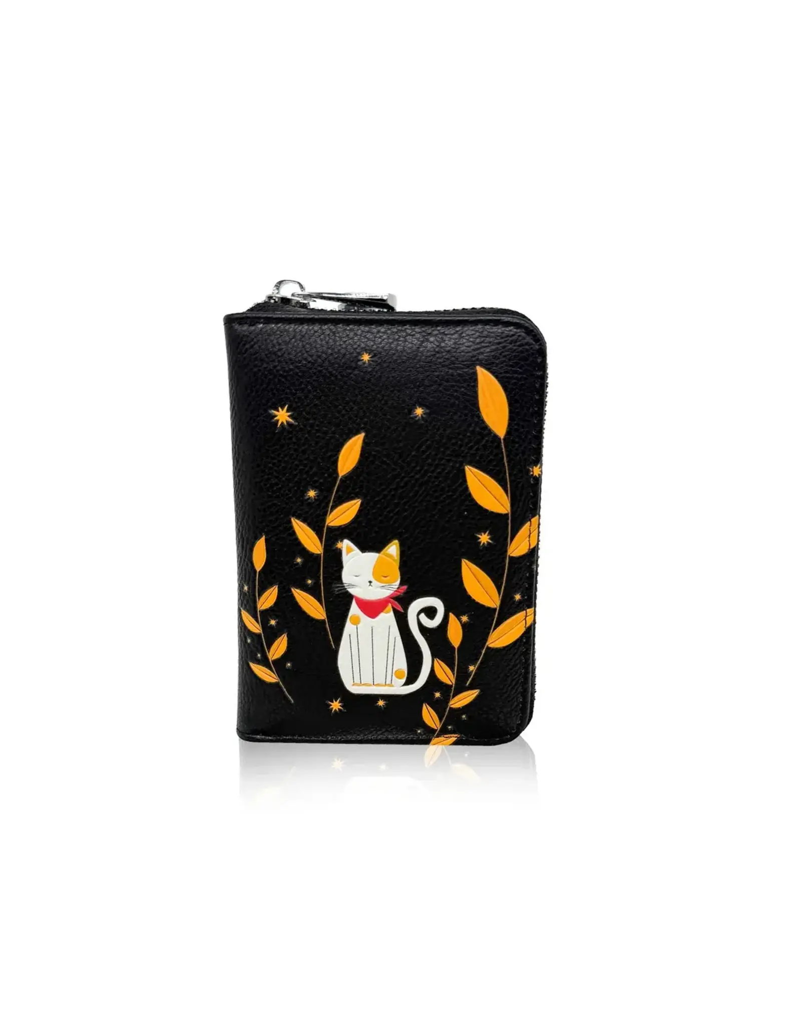 ESPE Petit Portefeuille Chat moonlight zip - Noir