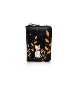 ESPE Petit Portefeuille Chat moonlight zip - Noir