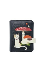 ESPE Petit portefeuille Chat + champignons - Noir