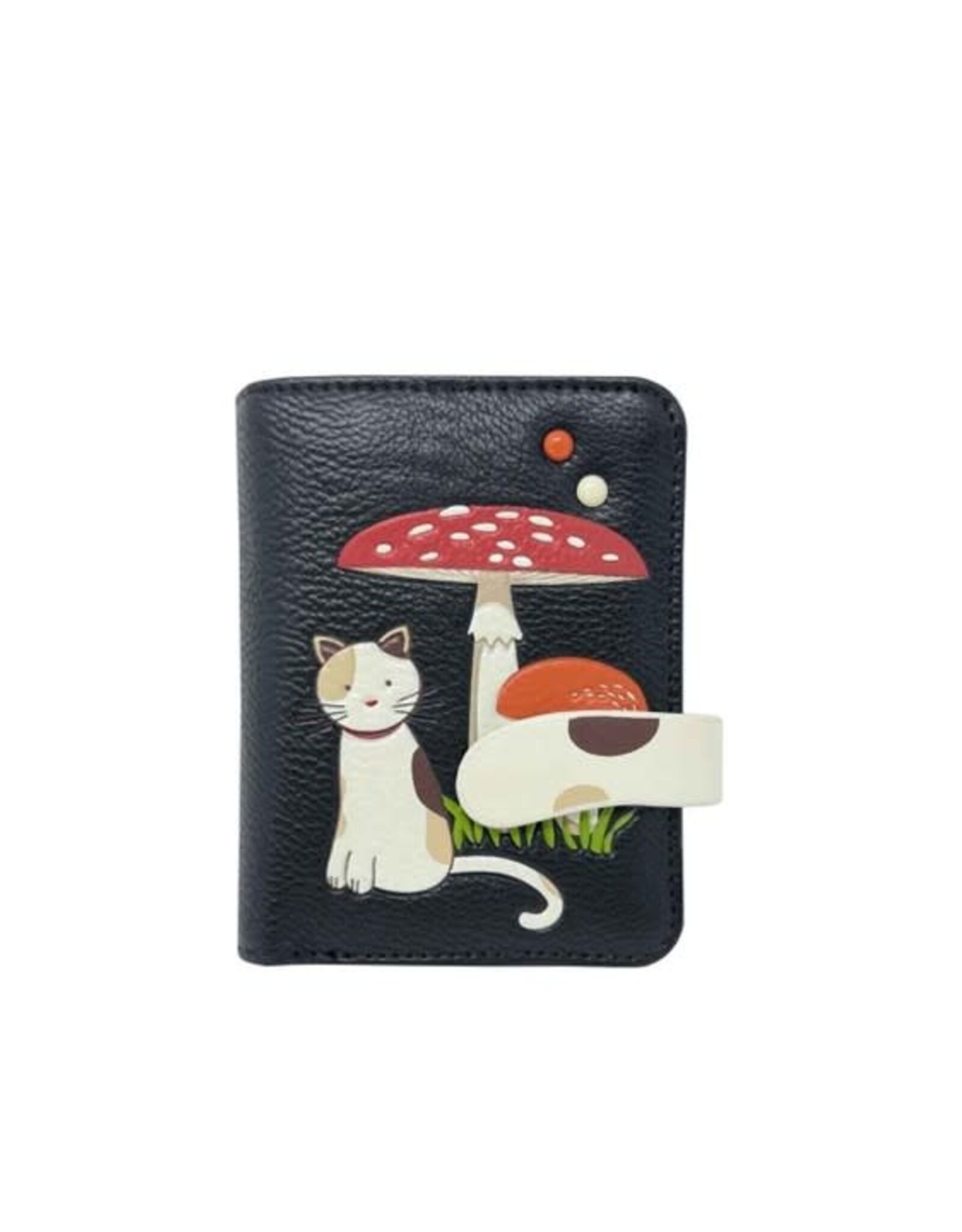 ESPE Petit portefeuille Chat + champignons - Noir