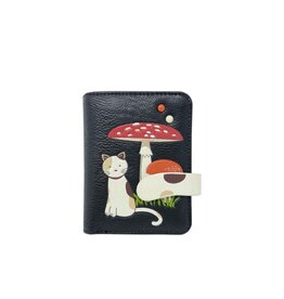ESPE Petit portefeuille Chat + champignons - Noir
