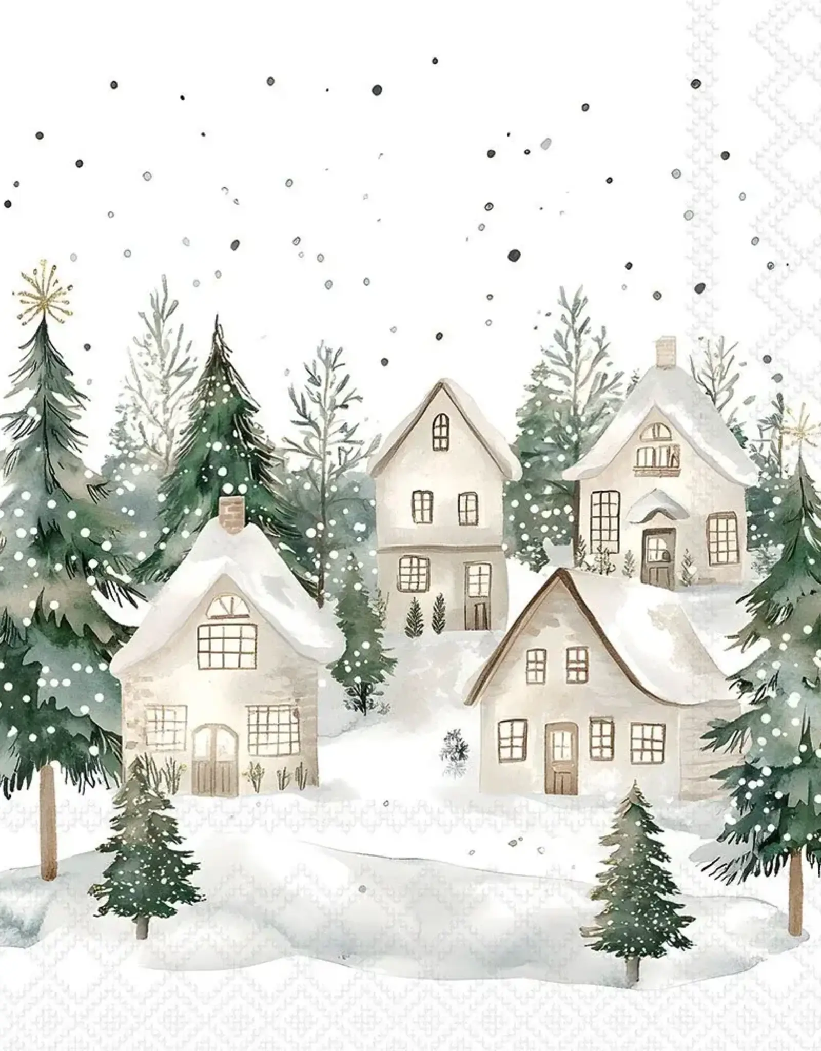 Serv. Table Snowy houses
