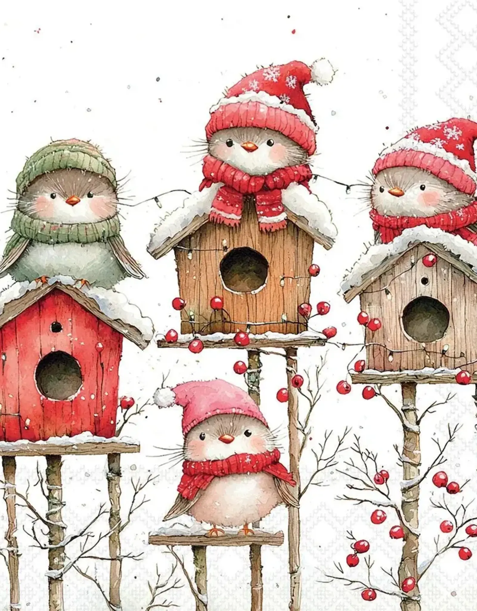 Serv. Table - Birdhouses Quartet