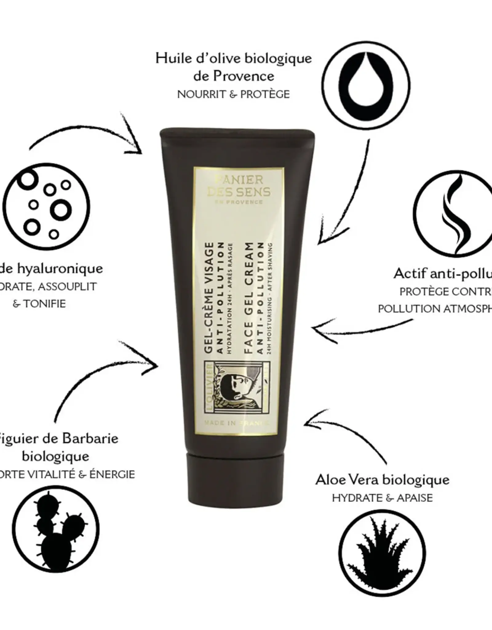 Gel - crème visage homme - Olivier