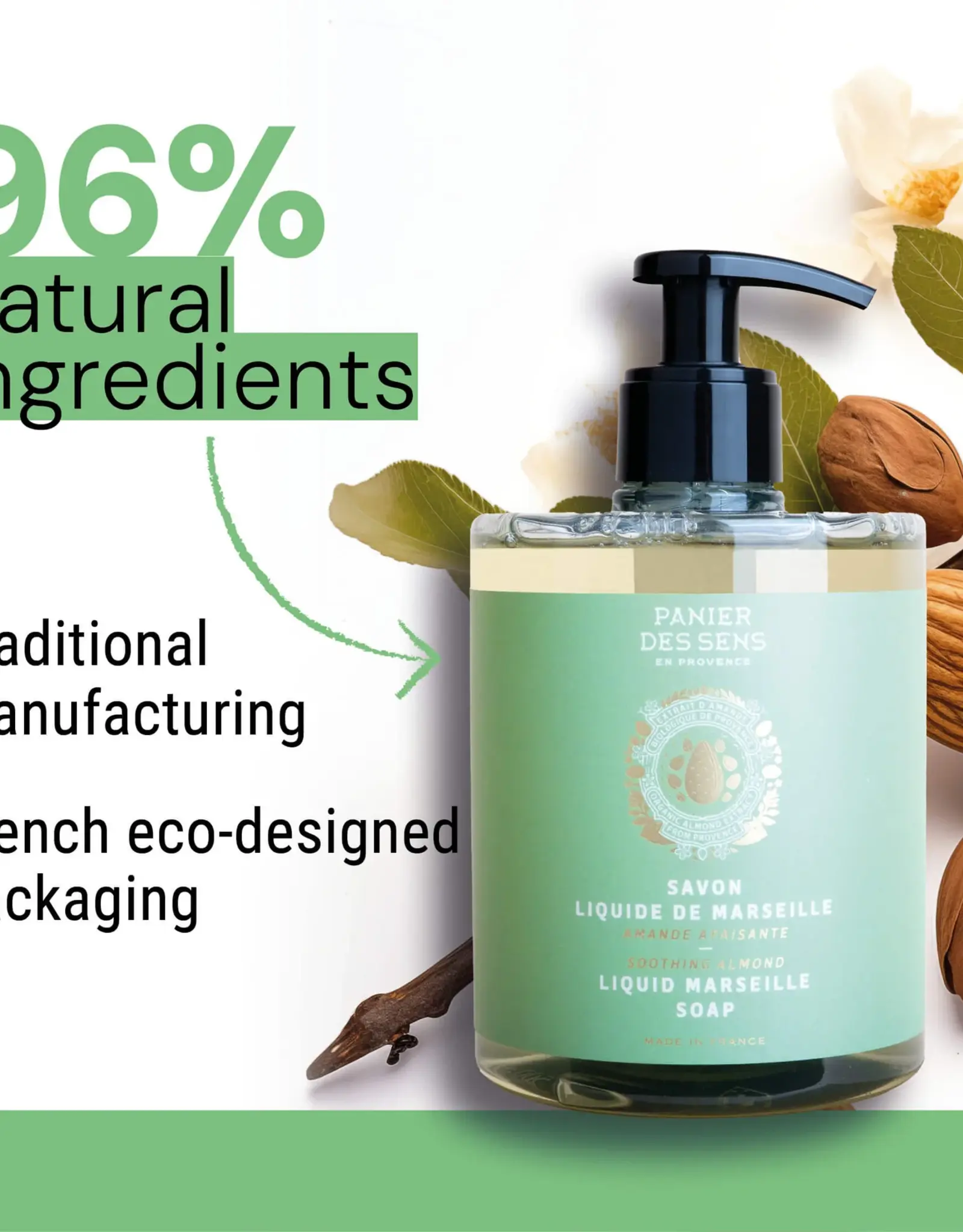 Savon liquide Marseille  -Amande douce