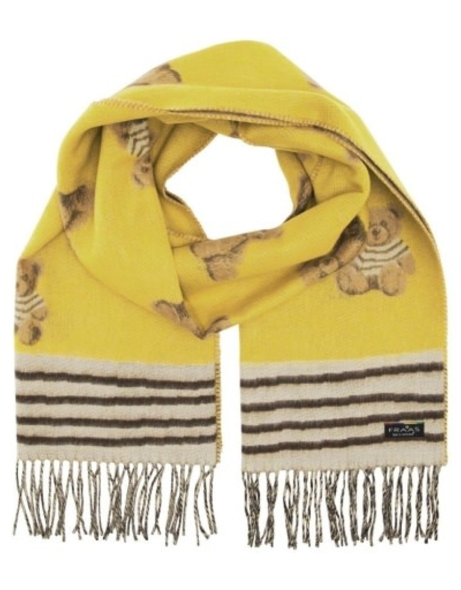 V. FRAAS Foulard motif d'ourson - Jaune