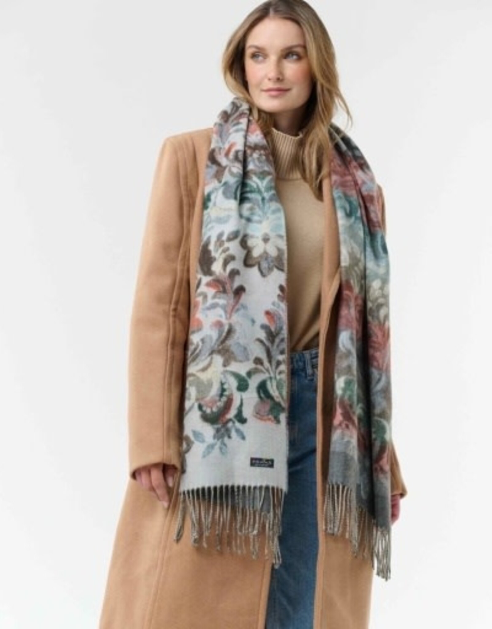 V. FRAAS Foulard Romantique design - zen bleu