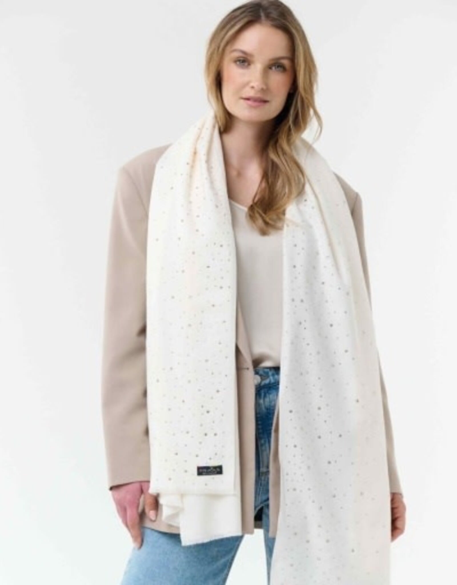 V. FRAAS Foulard ivoire & brillant