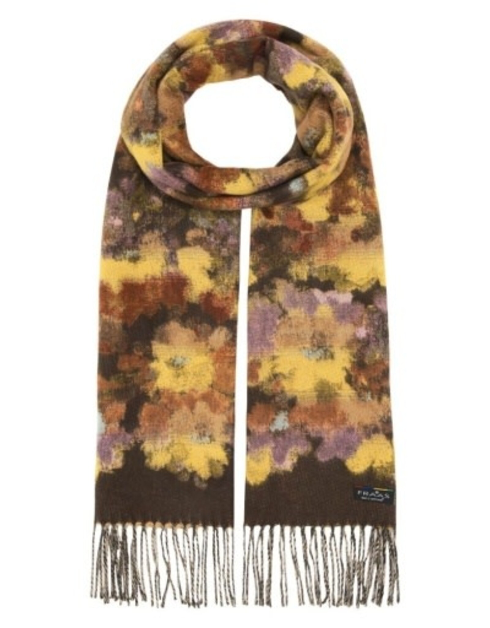 V. FRAAS Foulard fleuri coloré - Brun