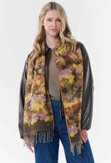 V. FRAAS Foulard fleuri coloré - Brun