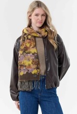 V. FRAAS Foulard fleuri coloré - Brun