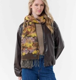 V. FRAAS Foulard fleuri coloré - Brun