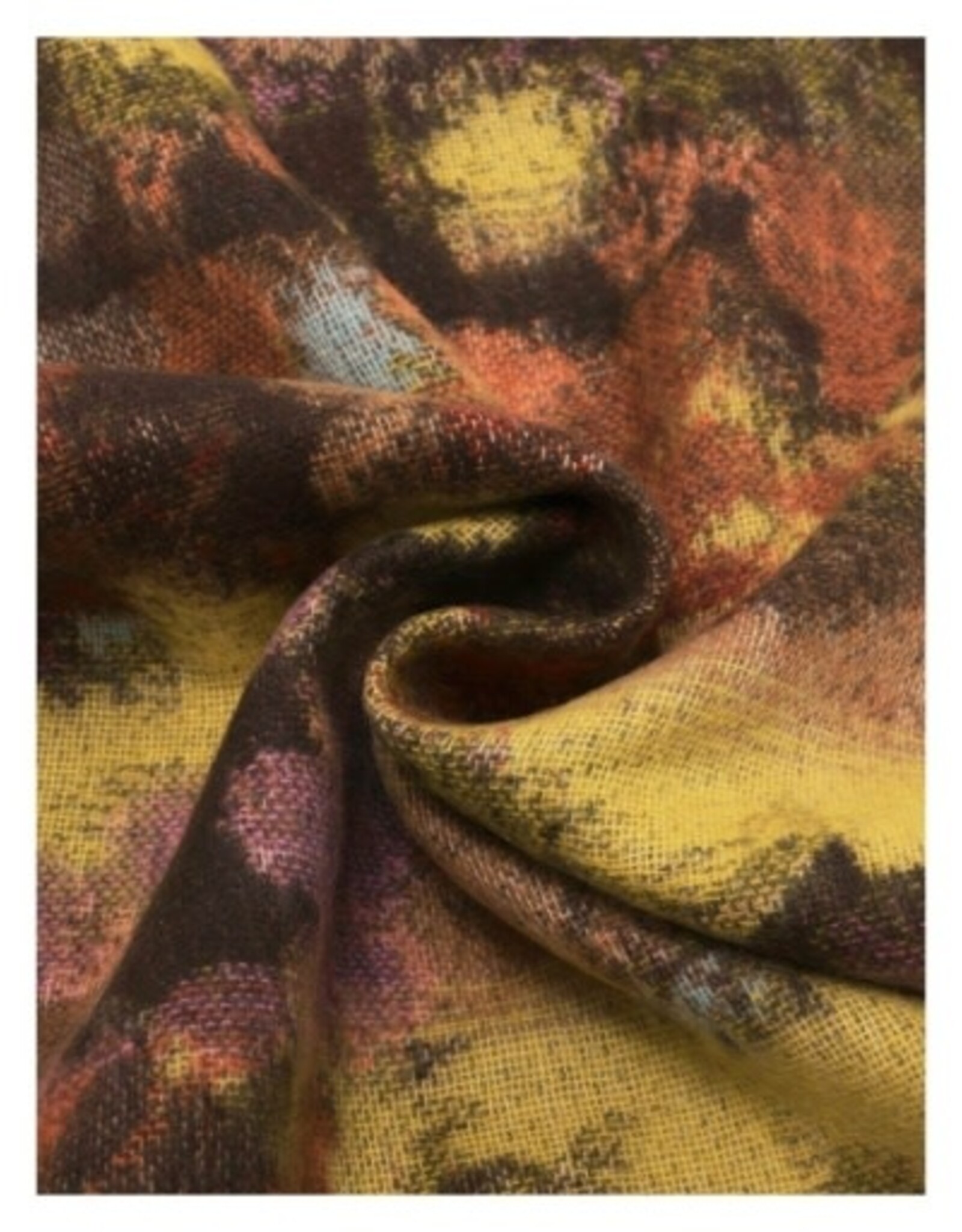 V. FRAAS Foulard fleuri coloré - Brun