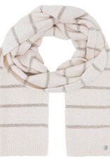 V. FRAAS Foulard tricot Ivoire rayures