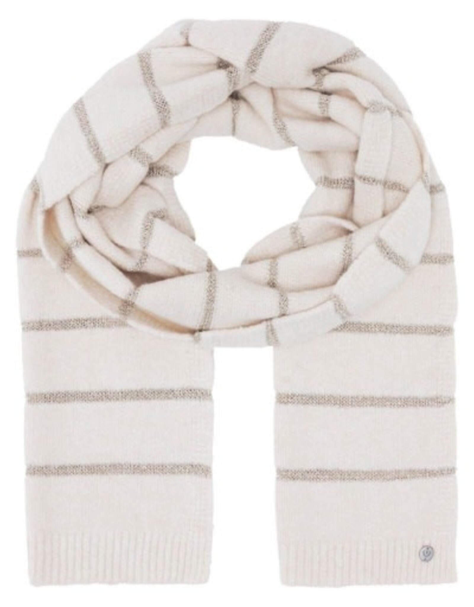 V. FRAAS Foulard tricot Ivoire rayures