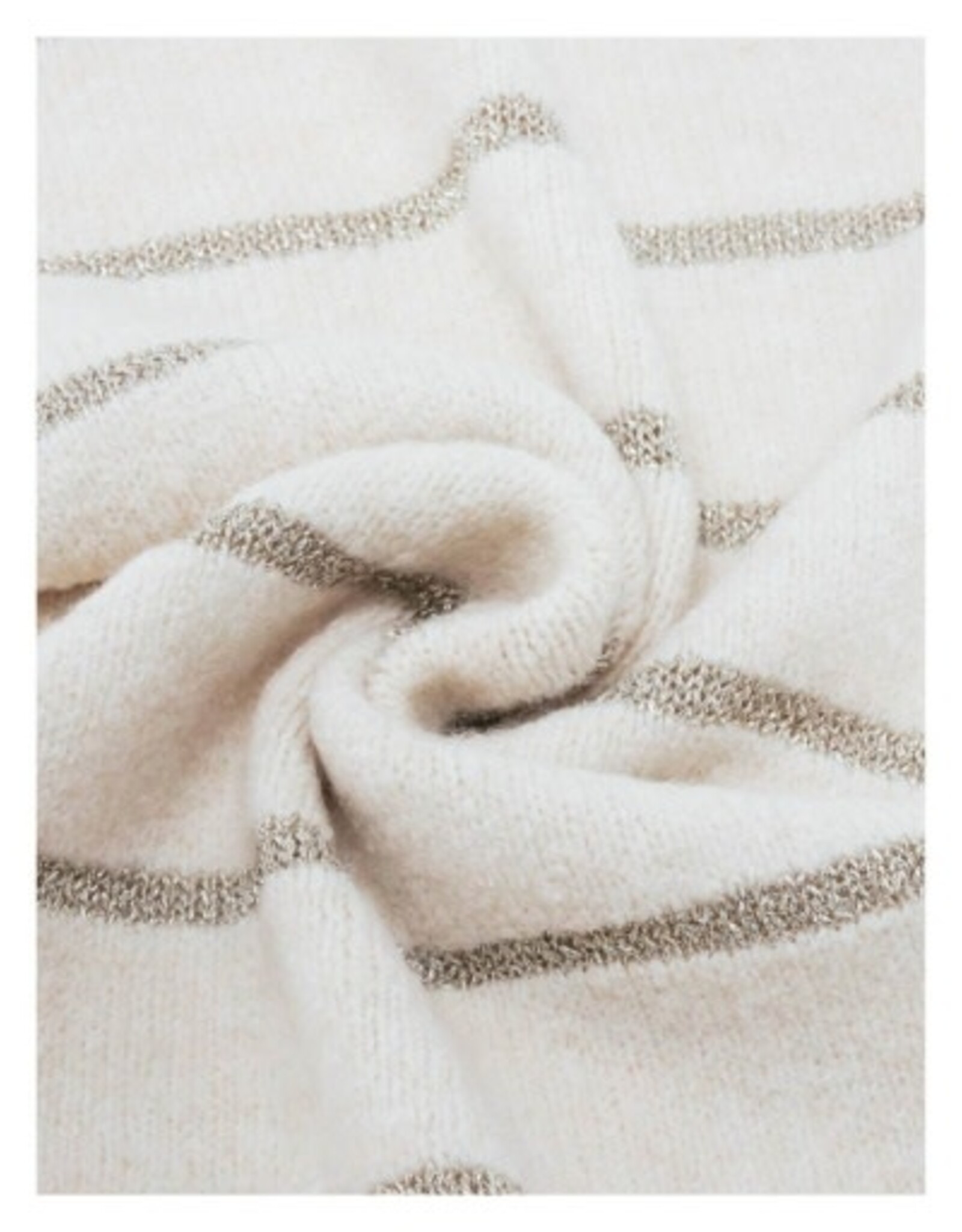 V. FRAAS Foulard tricot Ivoire rayures