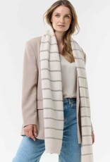 V. FRAAS Foulard tricot Ivoire rayures