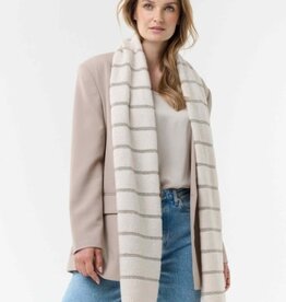 V. FRAAS Foulard tricot Ivoire rayures