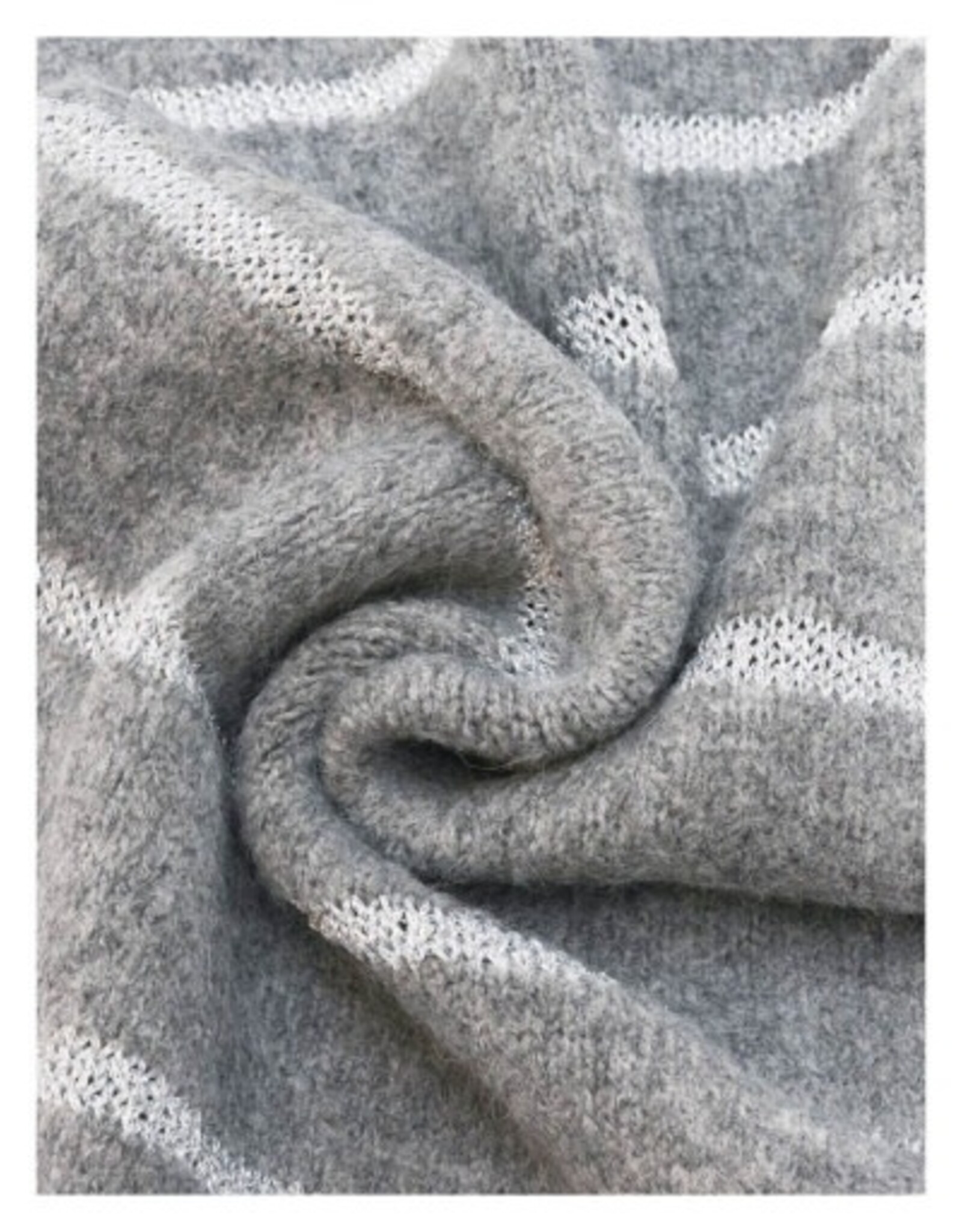 V. FRAAS Foulard gris - Rayures blanches