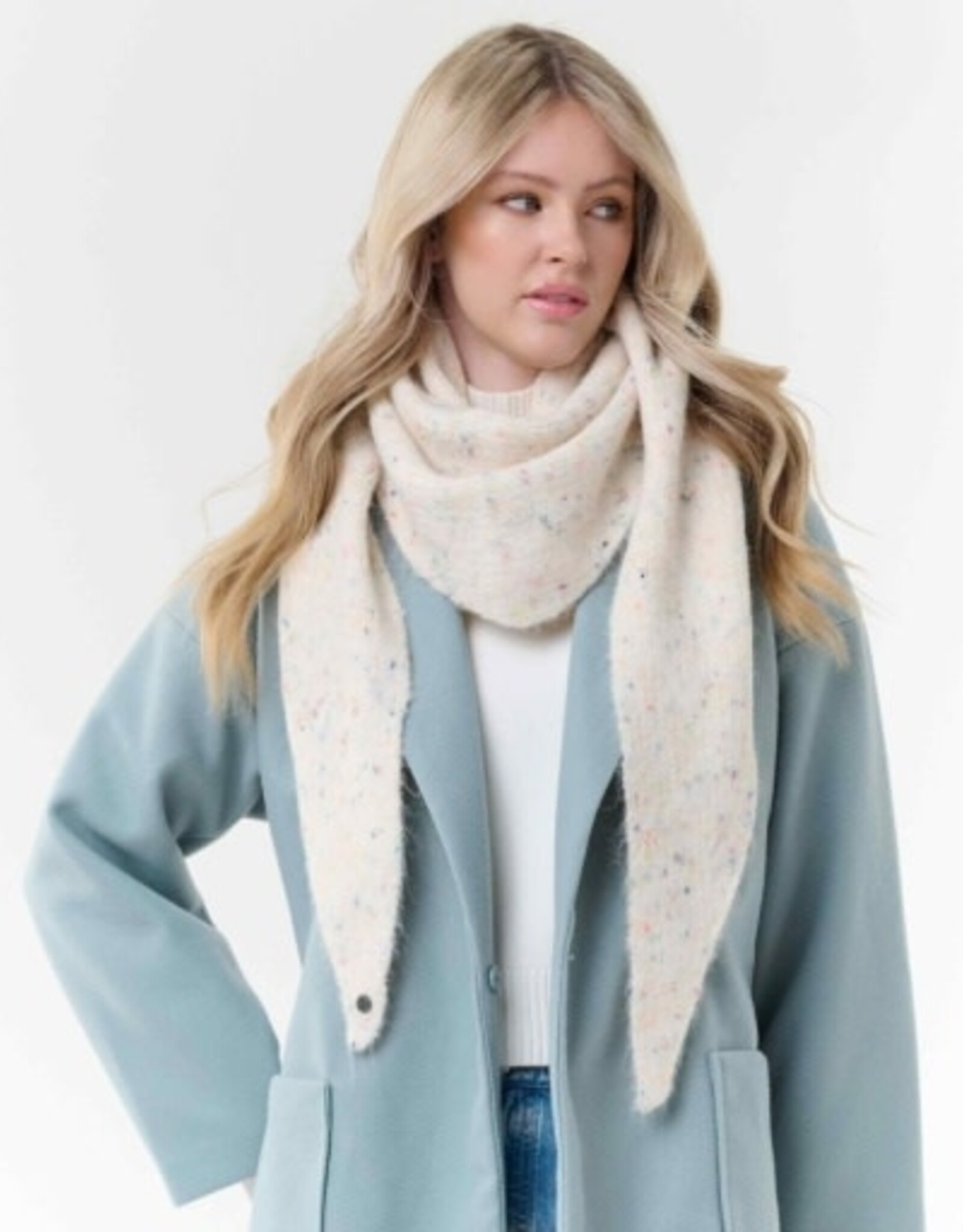 V. FRAAS Foulard en pointe tricot - chinée multi