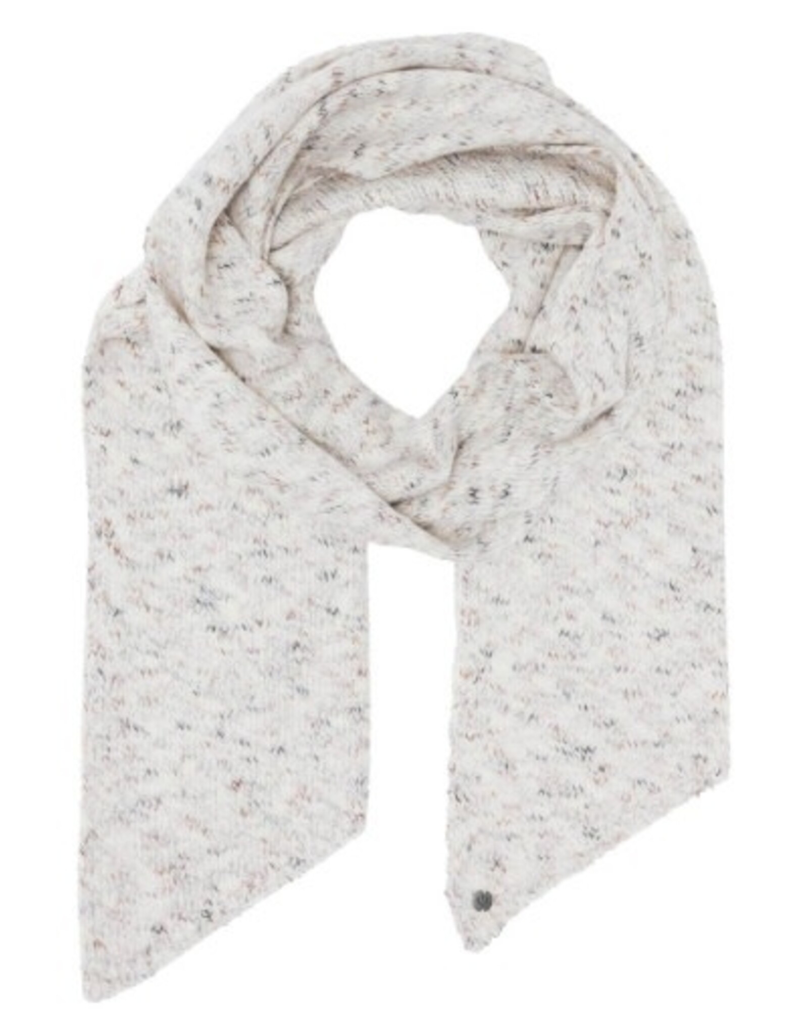 V. FRAAS Foulard tricot en pointe - Chinée ivoire
