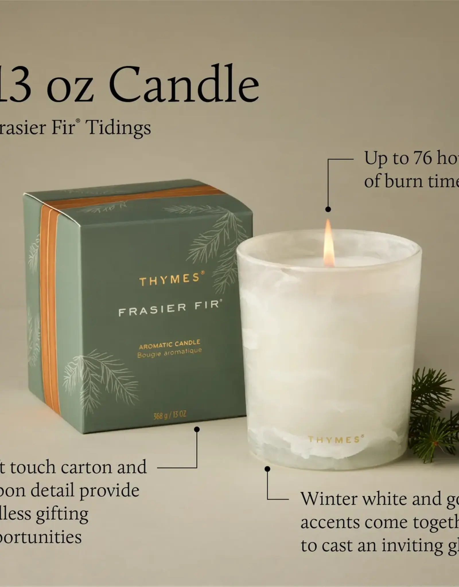 Thymes Grande bougie - Frasier Fir Tiding