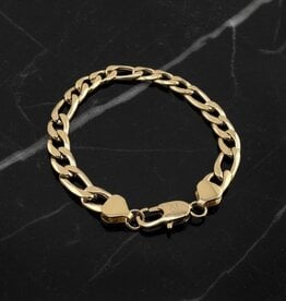 Bracelet Figaro Loyal 8'' - Or