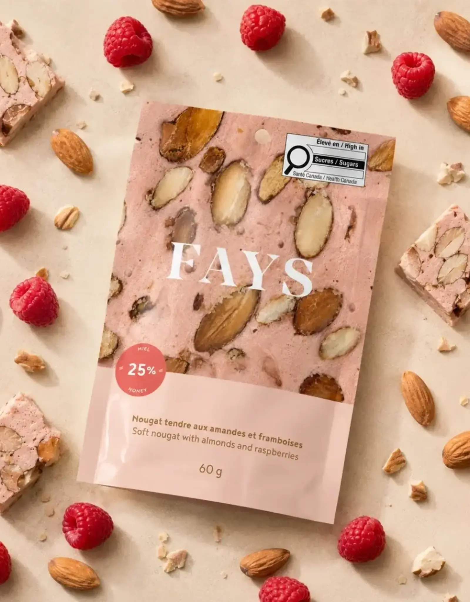 Fays terroir chocolaté Nougat - Framboise & Amandes