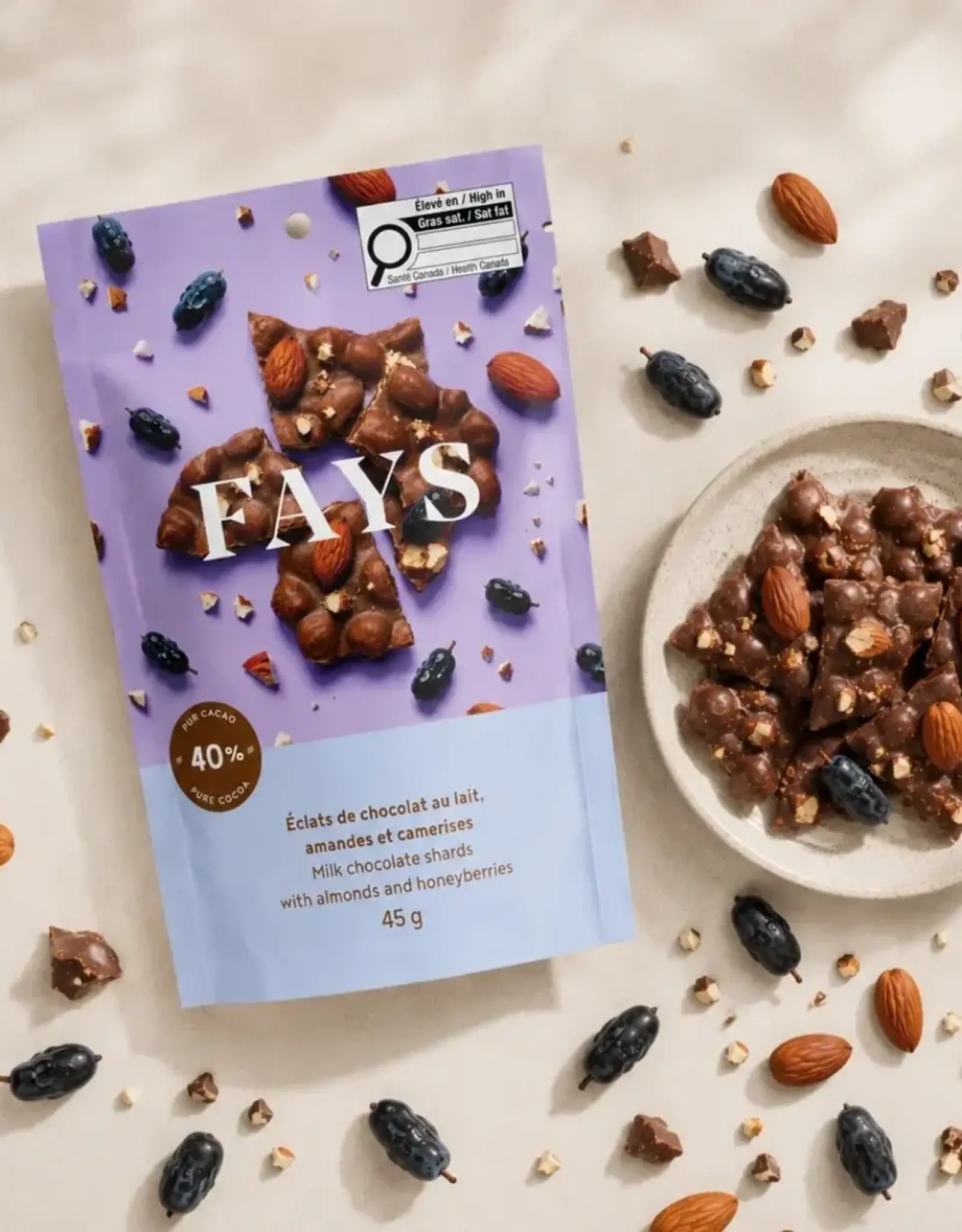Fays terroir chocolaté Éclat chocolats, Amandes et Camerises