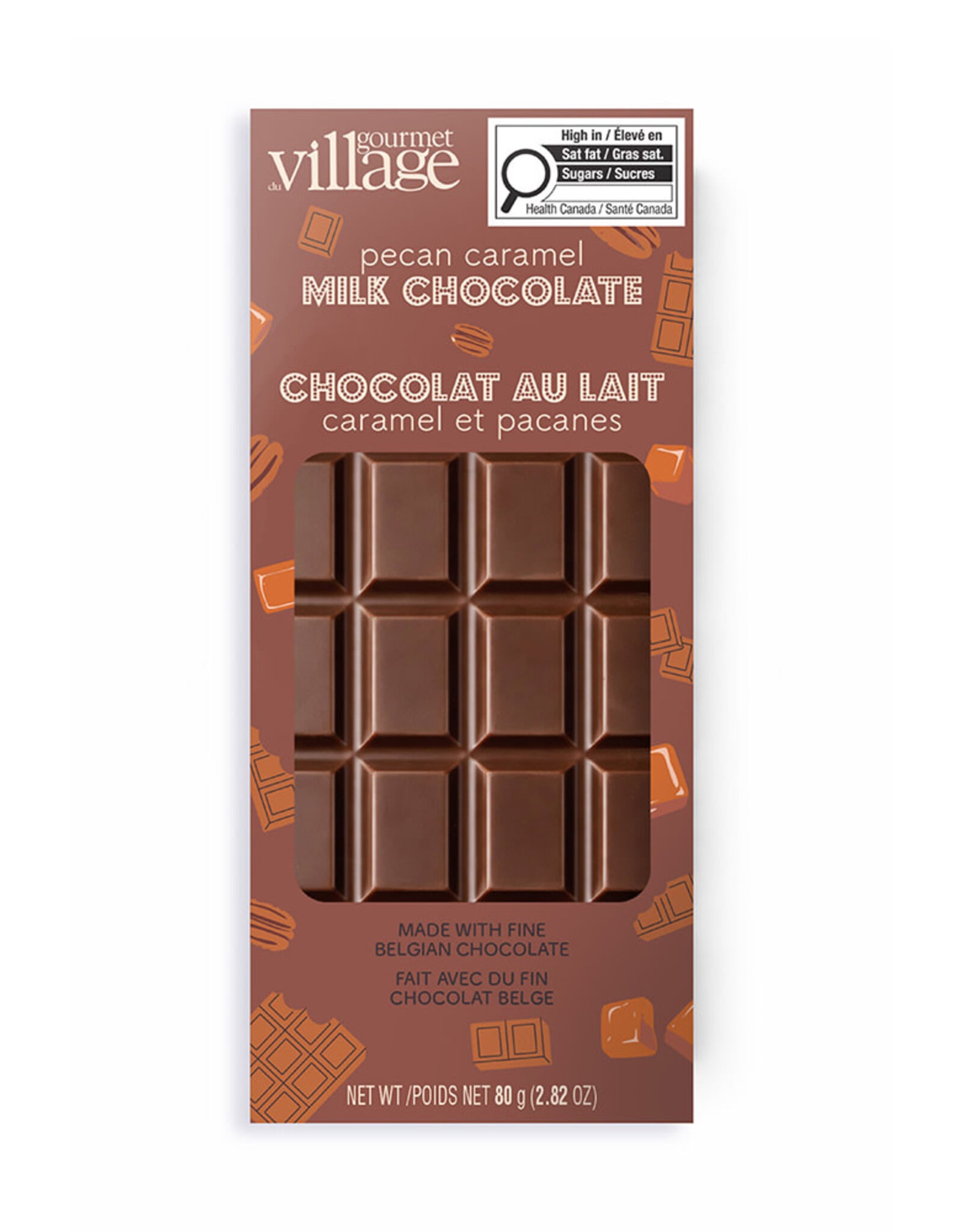 Gourmet du Village Barre chocolat Lait & Caramel, Pacanes