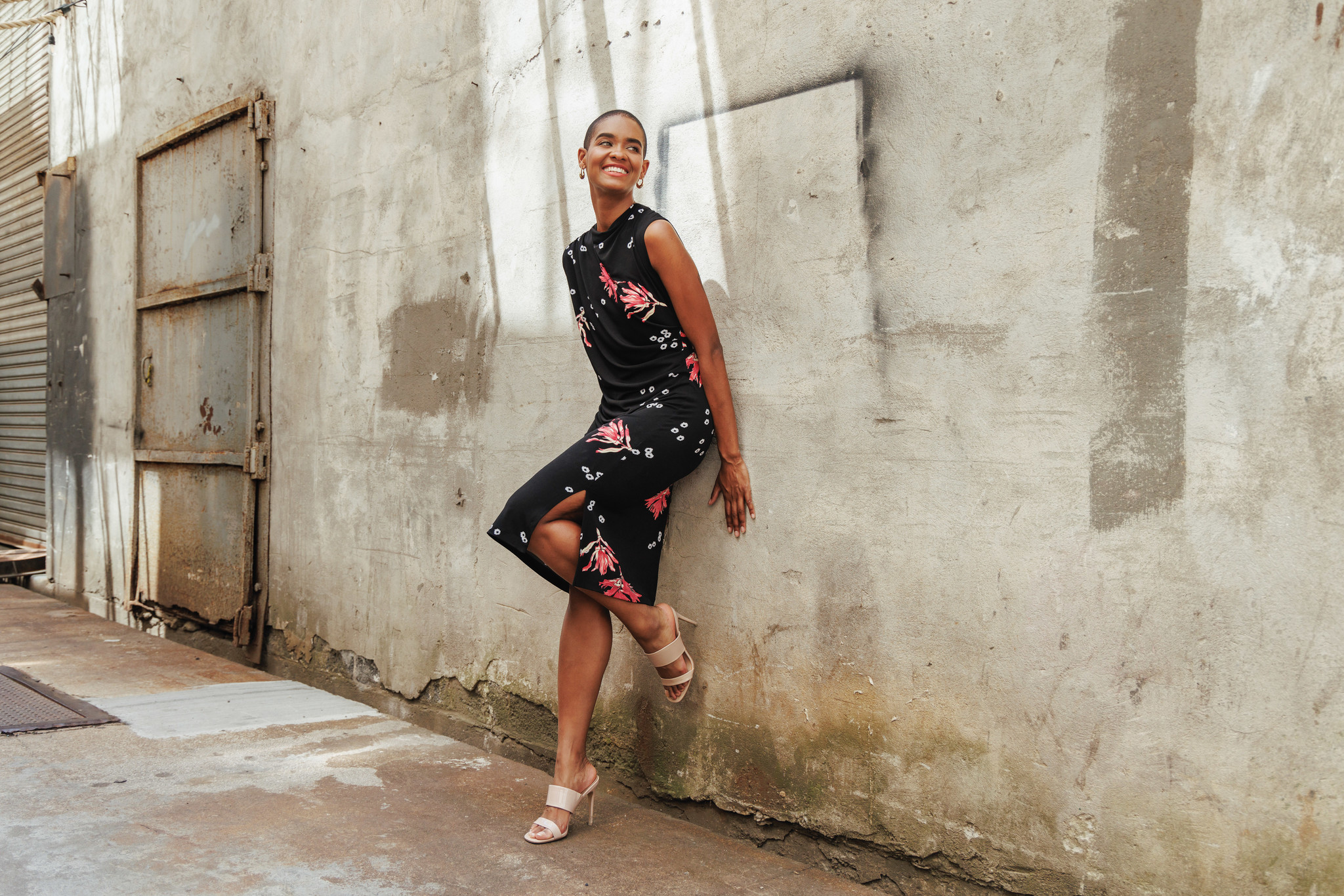 CSW Floral Print Ruched Midi Dress DR21PE PJ s Unique Peek