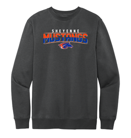 District Mustangs Warrior Heathered Charcoal District V.I.T. Fleece Crew 1123