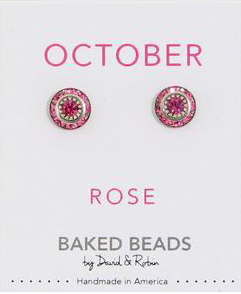 Baked Beads Birthstone Crystal Stud Earrings